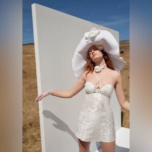 For love and lemons melody mini dress in white size medium